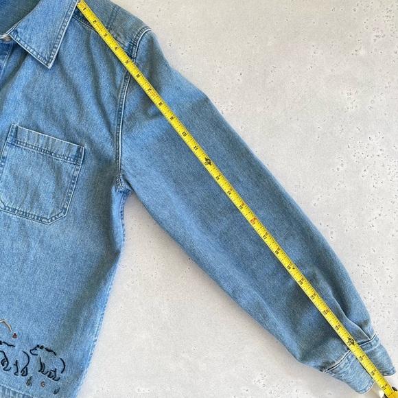 Vintage Christopher & Banks Denim Long Sleeve Noah’s Ark Button Down Shirt - Picture 8 of 8